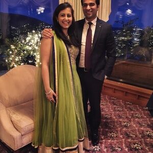 Green and Gold Anarkali